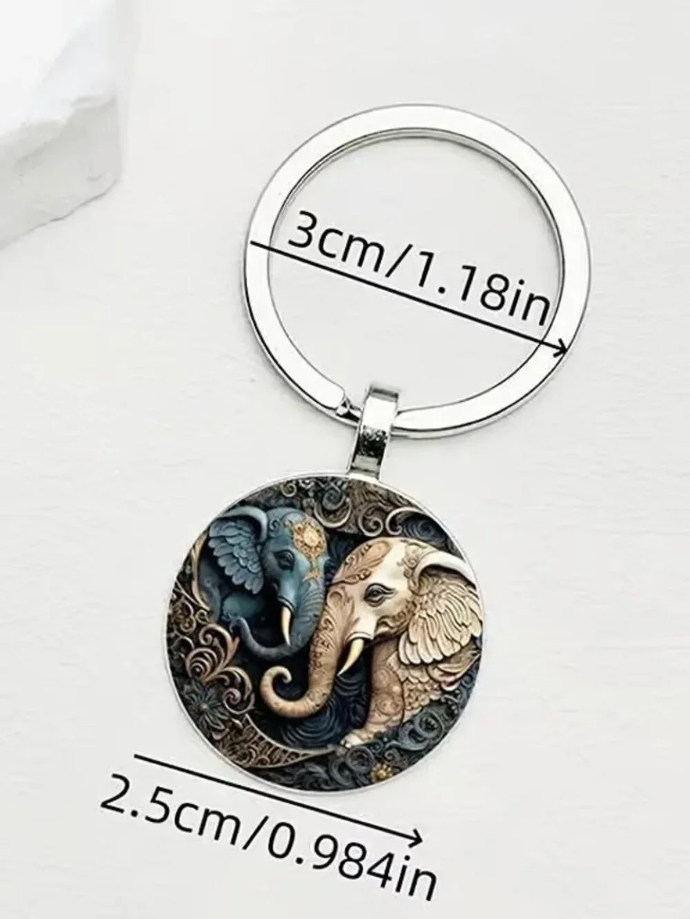 Stainless Steel ELEPHANT Keyring Keychain Accessory